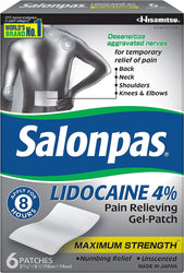 Salonpas, Gel-Patch, 6 count, for Back, Neck, Shoulder, Knee Pain and Muscle Soreness