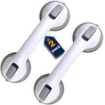 Enhance Bathroom Safety: 12-Inch Suction Grab Bars (2 Pack) - Non-Slip Shower Handles for Seniors, Secure Wall-Mounted Grab Bars for Elderly Independence