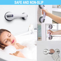 Enhance Bathroom Safety: 12-Inch Suction Grab Bars (2 Pack) - Non-Slip Shower Handles for Seniors, Secure Wall-Mounted Grab Bars for Elderly Independence"